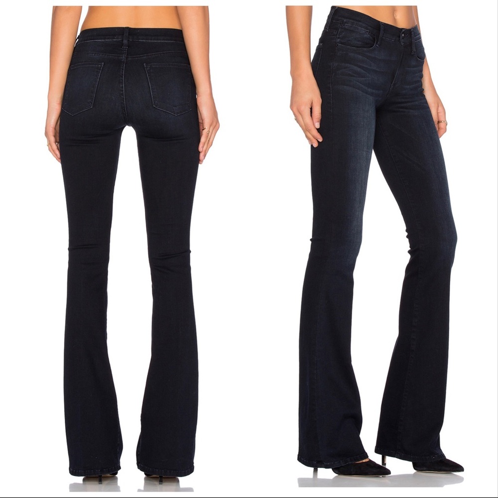 FRAME DENIM Le High Flare in Moxon (dark blue)